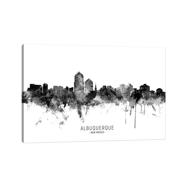 Albuquerque New Mexico Skyline Name Bw by Michael Tompsett - Wrapped Canvas Gallery-Wrapped Canvas Giclée Brayden Studio Size: 101.6cm H x 152.4cm W on Productcaster.