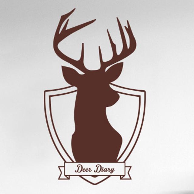 Deer Diary Wall Sticker Maturi Size: Large, Colour: Brown on Productcaster.