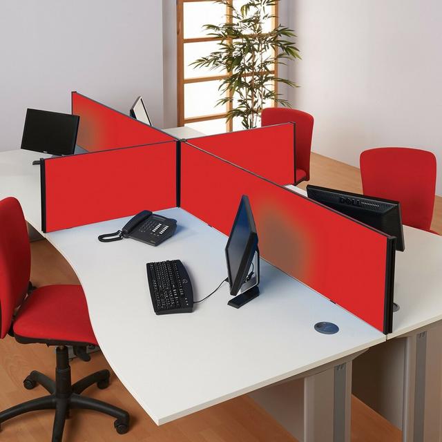 Desk Privacy Panel Symple Stuff Size: 40cm H x 180cm W x 3cm D, Colour: Scarlet on Productcaster.