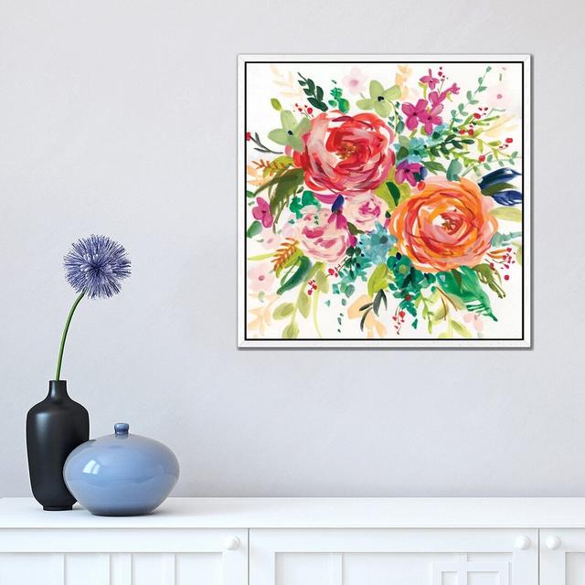 Bright Bouquet I by Carol Robinson - Painting Print on Canvas 17 Stories Size: 45.72cm H x 45.72cm W x 3.81cm D, Format: White Framed Canvas on Productcaster.