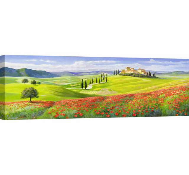 Village In Tuscany by Adriano Galasso - Wrapped Canvas Painting Ebern Designs Size: 35cm H x 100cm W x 4cm D on Productcaster.