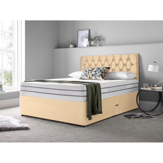 Jordahl Memory Foam Divan Bed Set Rosdorf Park Storage Type: No Storage, Size: Super King (6'), Colour: Cream on Productcaster.