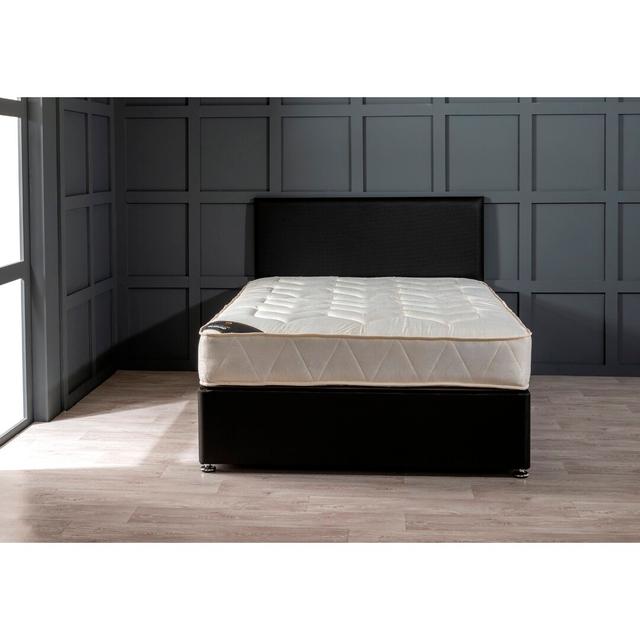 Palgrave Coilsprung Divan Bed Set 17 Stories Colour: Silver Linen, Size: Small Double, Storage Type: 4 Drawers on Productcaster.