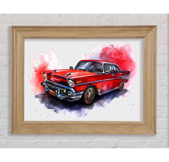 Chevrolet 1950'S Classic Framed Print Williston Forge Format: Natural Framed Paper, Size: 84.1cm H x 142.2cm W x 8cm D on Productcaster.