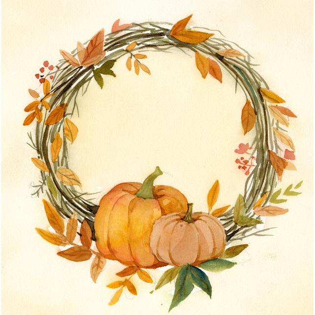 Fall Farm Wreath - Wrapped Canvas Art Prints Brambly Cottage Size: 122cm H x 81cm W on Productcaster.