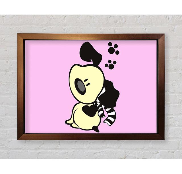 Dog Paw Print Scarf Lilac - Single Picture Frame Art Prints Harriet Bee Size: 84.1cm H x 118.9cm W x 3.4cm D, Colour: Pink on Productcaster.