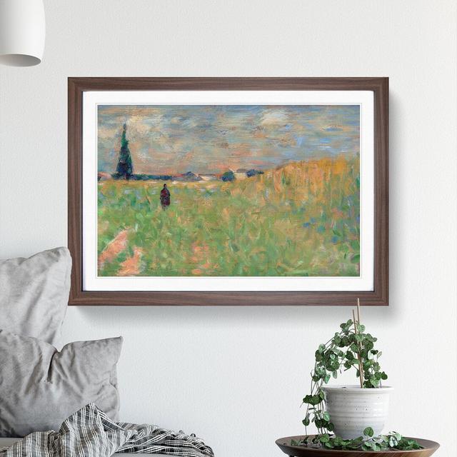 A Summer Landscape by Georges Seurat - Picture Frame Painting East Urban Home Size: 27cm H x 36cm W x 2cm D, Frame Option: Walnut Framed on Productcaster.