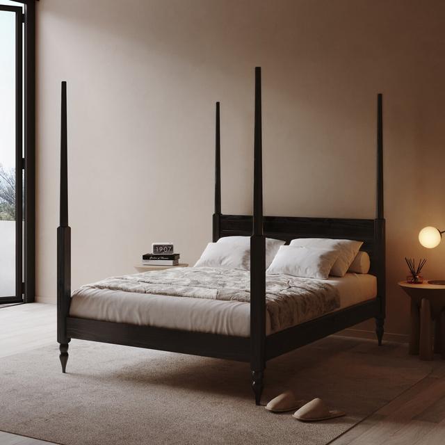 Thorndale Four Poster Bed Three Posts Colour: Black Wash, Mattress Size: Super King (6') on Productcaster.