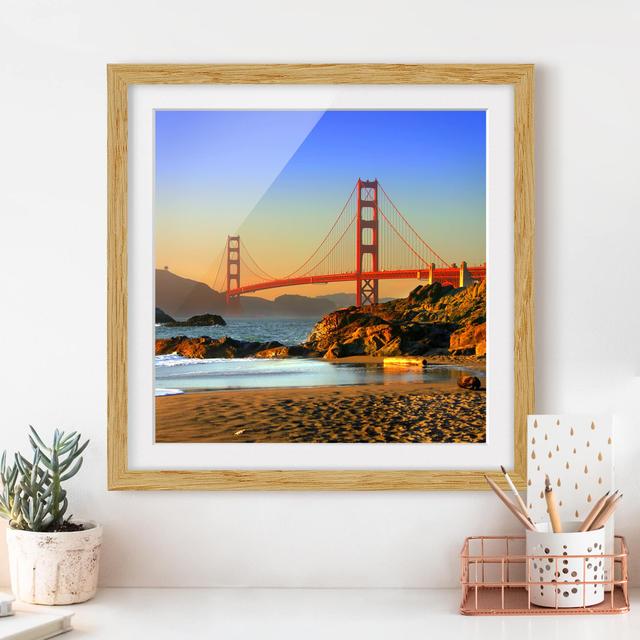 Baker Beach Framed Photographic Art Print East Urban Home Frame Options: Natural oak, Size: 30cm H x 30cm W on Productcaster.