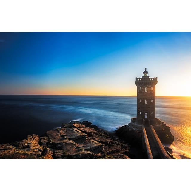 Kermorvan Lighthouse - Wrapped Canvas Photograph Breakwater Bay Size: 61cm H x 91cm W x 3.8cm D on Productcaster.