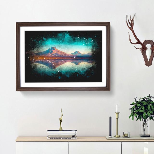 Reflection Upon A Lake In Chile - Picture Frame Graphic Art East Urban Home Size: 33cm H x 45cm W x 2cm D, Frame Option: Walnut Framed on Productcaster.