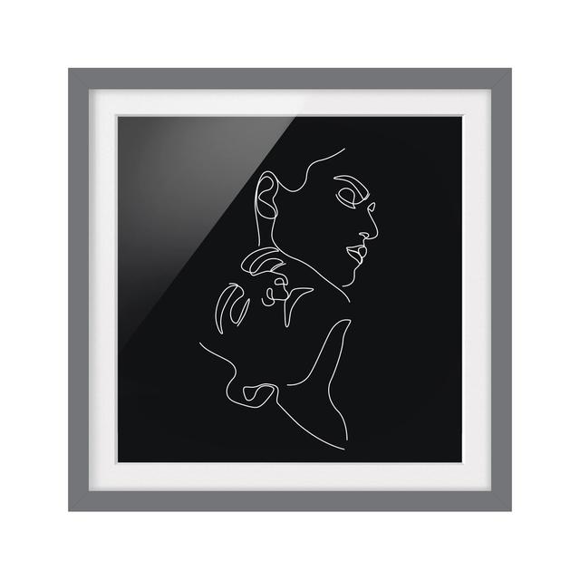 Line Art Women Faces Black - Single Picture Frame Print Metro Lane Format: Grey, Matte Colour: White, Size: 50cm H x 50cm W x 2cm D on Productcaster.