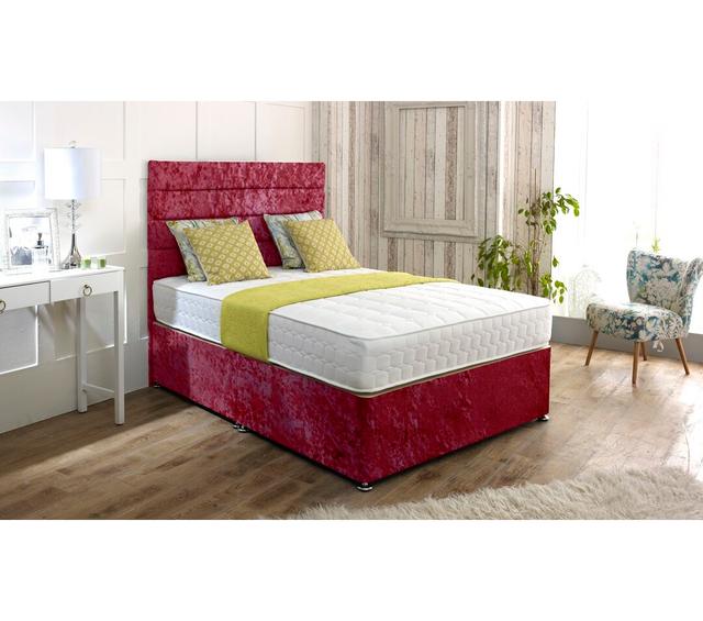 Kristine Divan Bed & Headboard Fairmont Park Colour: Red, Size: Single (3') on Productcaster.