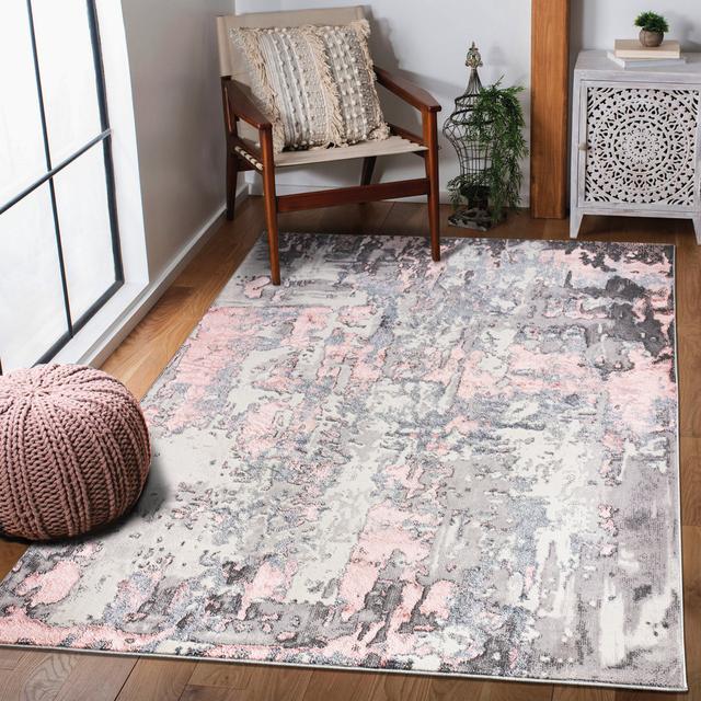 Kropf No Pattern Machine Woven Pink Area Rug Borough Wharf Rug Size: Rectangle 120 x 170cm on Productcaster.