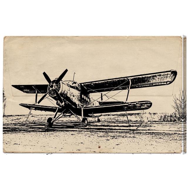 'The Flying Machine' Graphic Art Print on Canvas East Urban Home Size: 10" H x 15" W x 1.5" D on Productcaster.