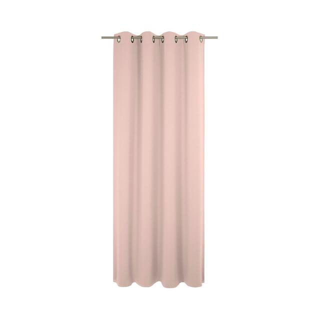 Sunday 82% Polyester And 18% Cotton Semi Sheer Grommet / Eyelet Curtain Panel Wirth Panel Size: 142cm Width x 395cm Drop, Curtain Colour: Pink on Productcaster.