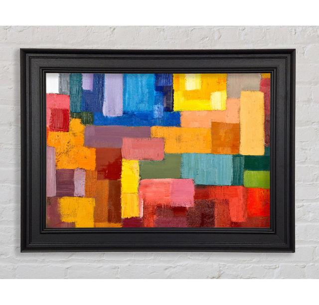 Patchwork Colours Mix - Single Picture Frame Art Prints Ivy Bronx Size: 21cm H x 42cm W x 8cm D on Productcaster.