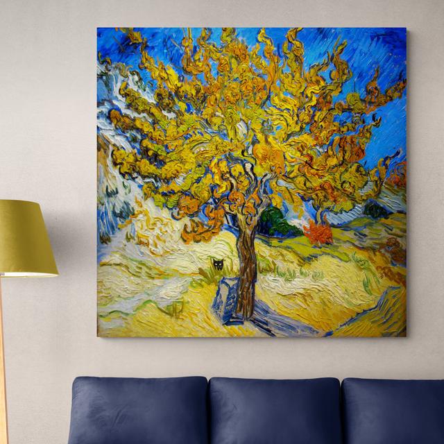 Mulberry Tree - Vincent Van Gogh With Black Cat - Funny Wall Art - Canvas Wall Art Framed Print ClassicLiving Size: 76cm H x 76cm W x 4cm D on Productcaster.