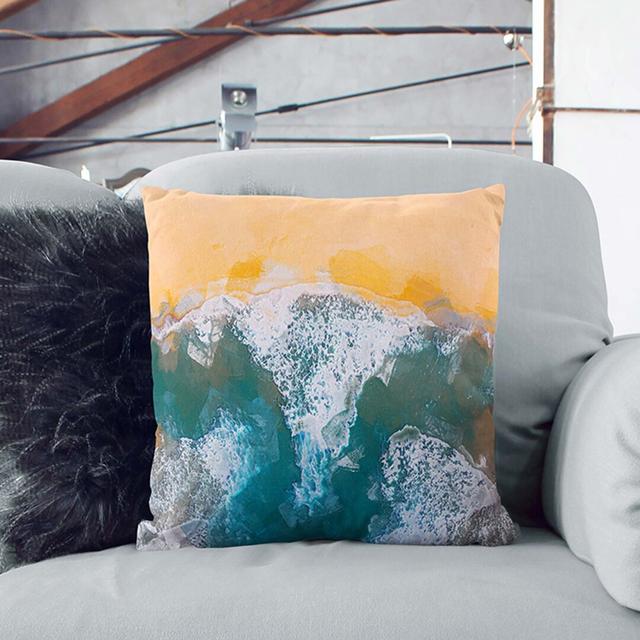 Abstract Square Throw Cushion East Urban Home Backing Colour: White, Size: 40cm H x 40cm W x 15cm D on Productcaster.