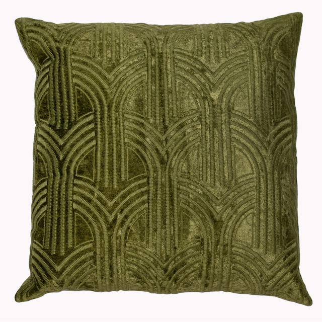 Feathers Sqaure Scatter Cushion Cushion With Filling Malini Colour: Olive on Productcaster.