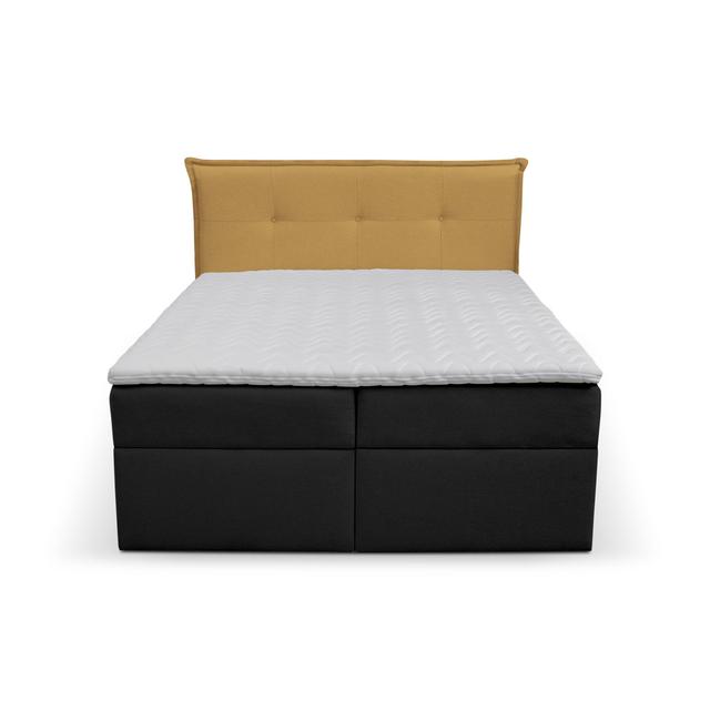 Boxspringbett Mccord mit Topper und Bettkasten Ophelia & Co. Farbe: Black/Yellow, Größe: 120 × 200 cm on Productcaster.