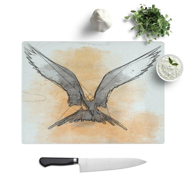 Tempered Glass Bird in Flight Chopping Board East Urban Home Size: 28.5 cm W x 20 cm L on Productcaster.