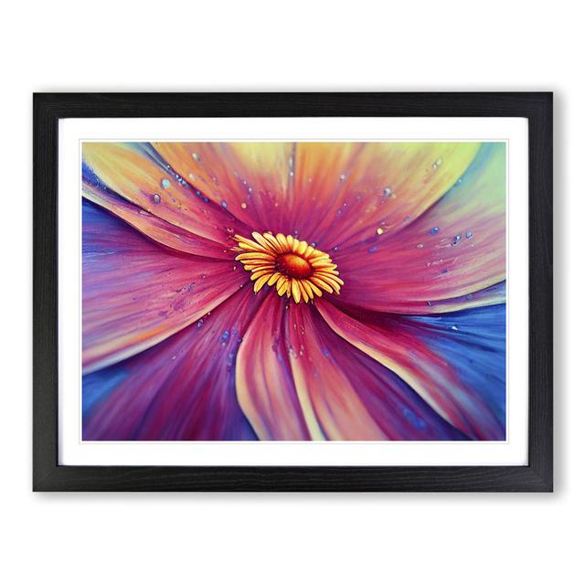 Dripping Daisy Flower Abstract - Picture Frame Painting Marlow Home Co. Frame Colour: Black, Size: 25cm H x 34cm W x 2cm D on Productcaster.