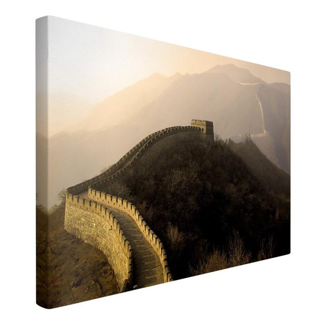 Sunrise Over The Great Wall Of China by - Wrapped Canvas Photograph Union Rustic Size: 40cm H x 60cm W, Format: 260g/m² Canvas on Productcaster.