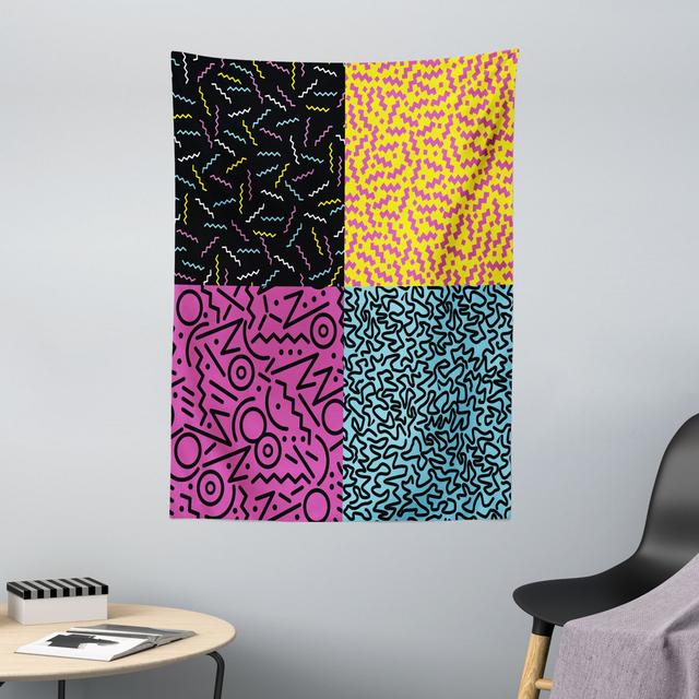 Tapestry, Eighties Funky Pop Doodle, Multicolor East Urban Home Maße: 150 cm H x 110 cm B on Productcaster.