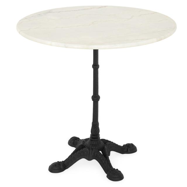 Round Table Marble H.72 D.70 Black/white Marlow Home Co. Size: 72cm H x 80cm w X 80cm D on Productcaster.