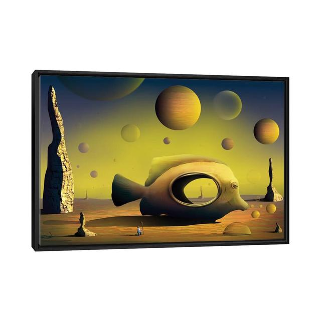 Paisagem Com Peixe (Landscape With Fish) by Marcel Caram - Print on Canvas Latitude Run Format: Black Framed, Size: 101.6cm H x 152.4cm W x 3.81cm D on Productcaster.