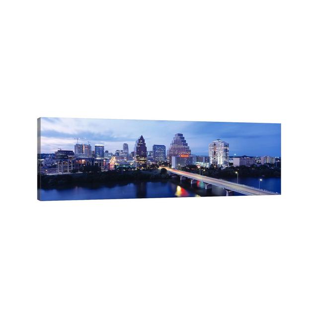 Night, Austin, Texas, USA - Wrapped Canvas Panoramic Print Ebern Designs Size: 50.8cm H x 152.4cm W x 3.81cm D on Productcaster.