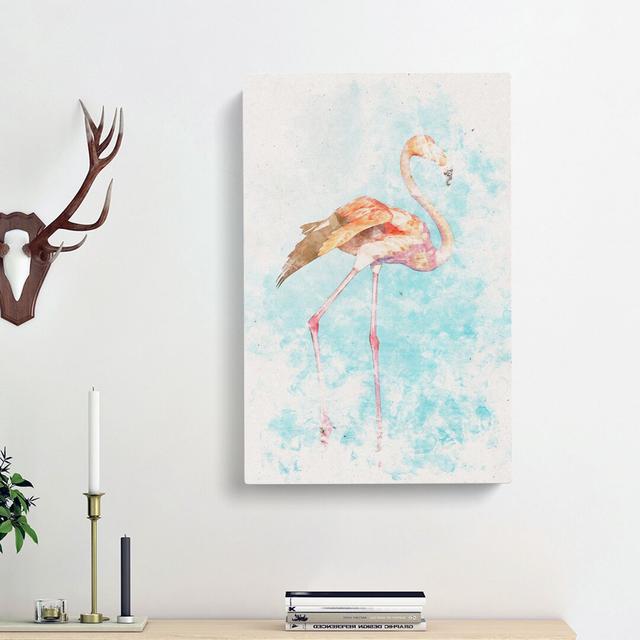 Flamingo Bird - Wrapped Canvas Painting East Urban Home Size: 60cm H x 40cm W x 3cm D on Productcaster.