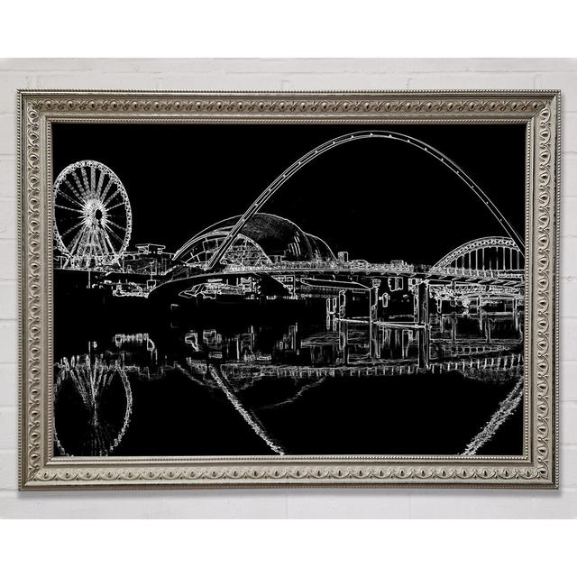 Gateshead Newcastle Millennium Bridge Psychedelic - Einzelner Bilderrahmen Kunstdrucke Bright Star Größe: 42cm H x 59,7cm B on Productcaster.