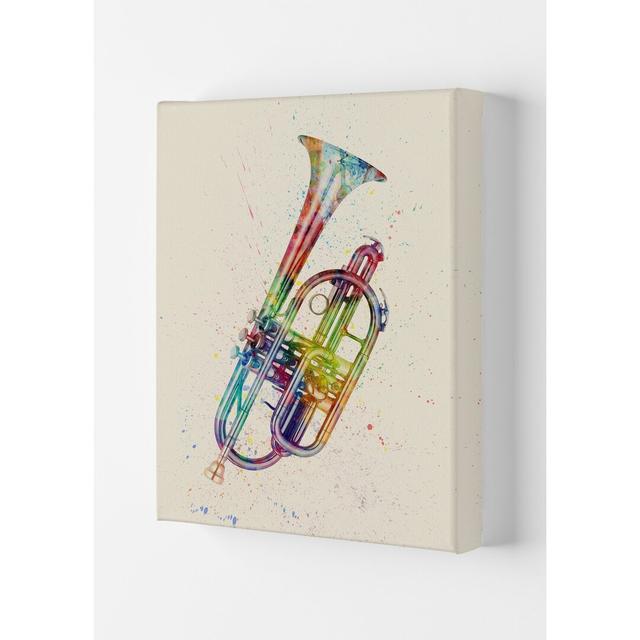 Cornet by Michael Tompsett - Graphic Art Print Ebern Designs Format: Wrapped Canvas, Size: 59.4cm H x 42cm W x 4cm D on Productcaster.