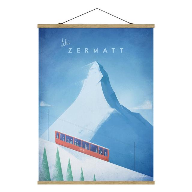 Travel Poster - Zermatt - Graphic Art Print Union Rustic Size: 66.4cm H x 50cm W x 0.3cm D on Productcaster.