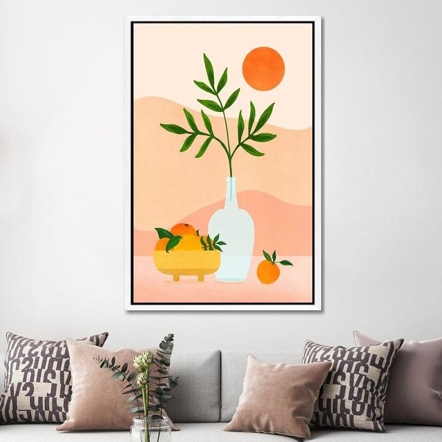 Summer Daze by Modern Tropical - Graphic Art on Canvas Ivy Bronx Size: 152.4cm H x 101.6cm W x 3.81cm D, Format: White Floater Frame on Productcaster.