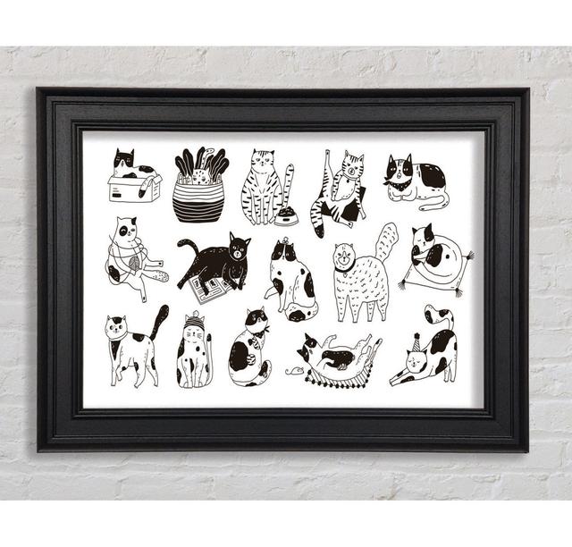 Collection Of Funny Cats Framed Print Rosalind Wheeler Size: 59.7cm H x 84.1cm W x 8cm D on Productcaster.