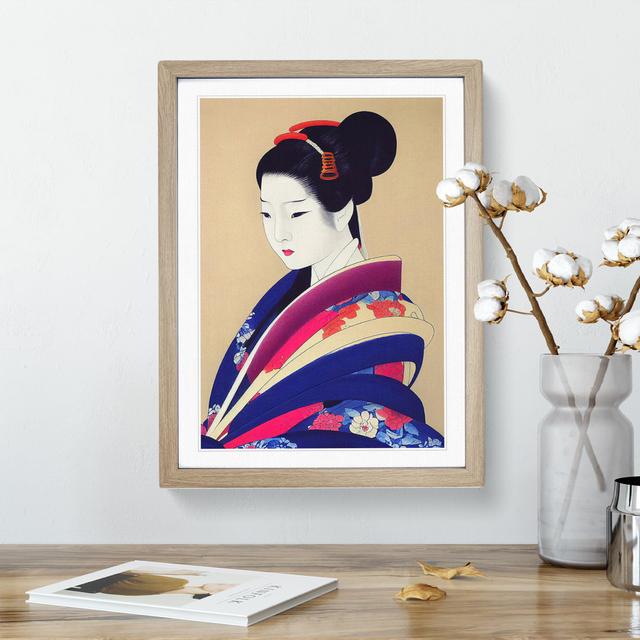 View Of A Geisha No.5 Rosdorf Park Format: Oak Framed, Matte Colour: White, Size: 48cm H x 36cm W on Productcaster.