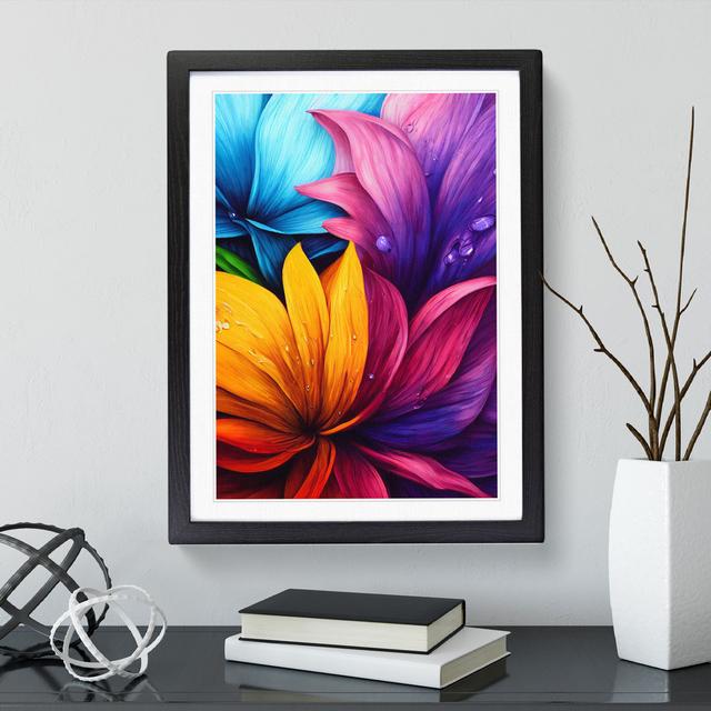 Vibrant Flowers No.1 Marlow Home Co. Size: 48cm H x 36cm W, Format: Black Framed Paper, Matte Colour: White on Productcaster.