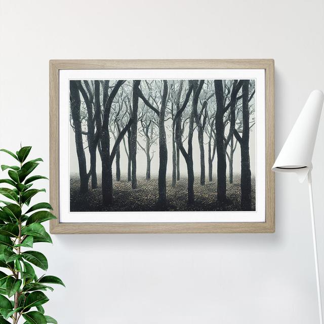 Striking Forest - Picture Frame Drawing Alpen Home Size: 25cm H x 34cm W x 2cm D, Frame Colour: Oak on Productcaster.