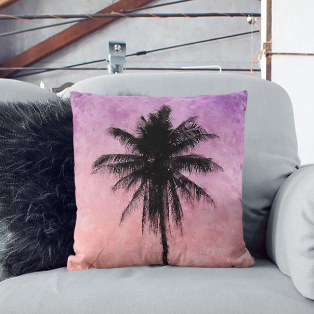 Summer Palm Tree Painting Cushion with Filling East Urban Home Backing Colour: Stone, Size: 40cm H x 40cm W x 15cm D on Productcaster.