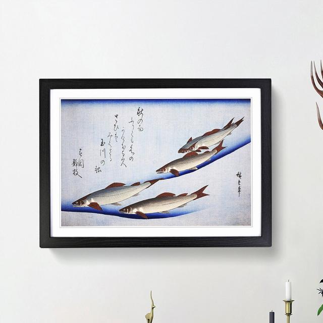 River Trout Fish by Utagawa Hiroshige - Picture Frame Painting Print East Urban Home Size: 48cm H x 65cm W x 2cm D, Frame Option: Black Framed on Productcaster.