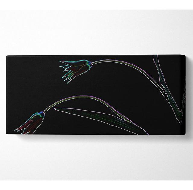 Abstarct Neon Floral 27 - Wrapped Canvas Art Prints Ivy Bronx Size: 40.6cm H x 101.6cm W on Productcaster.