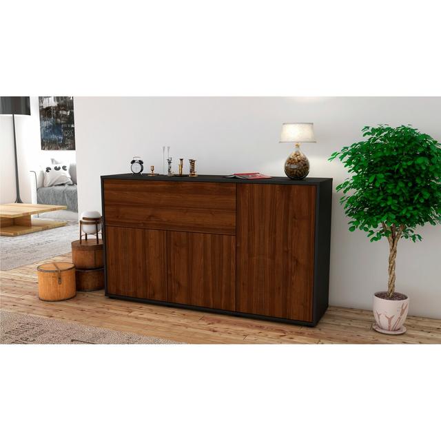 Guth Sideboard Brayden Studio Body and front colour: Black/Walnut on Productcaster.