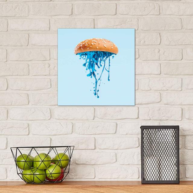 Jelly Burger by Paul Fuentes - Print on Canvas Latitude Run Size: 93.98cm H x 93.98cm W x 3.81cm D, Frame Option: White Framed on Productcaster.