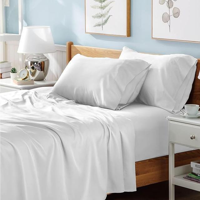 17 Stories Bedding Flat Sheet Polyester Cotton Percale 17 Stories Size: Single (3'), Colour: White on Productcaster.