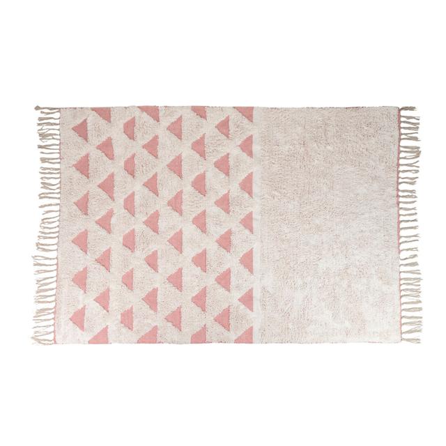 Geometric Hand Woven Pink/White Area Rug Garpe Interiores Rug Size: Rectangle 140 x 200cm on Productcaster.