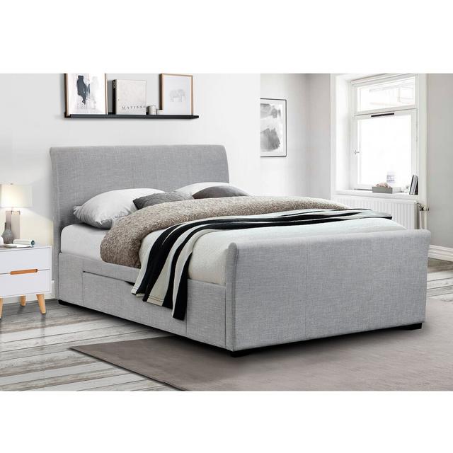 Renley Double (4'6) Upholstered Sleigh Bed with Mattress Hashtag Home Size: Double (4'6), Mattress Type: Capsule Orthopaedic on Productcaster.