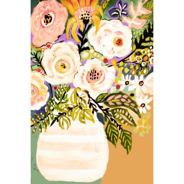 Summer Flowers In A Vase II - Wrapped Canvas Painting Marlow Home Co. Size: 30cm H x 20cm W x 3.8cm D on Productcaster.